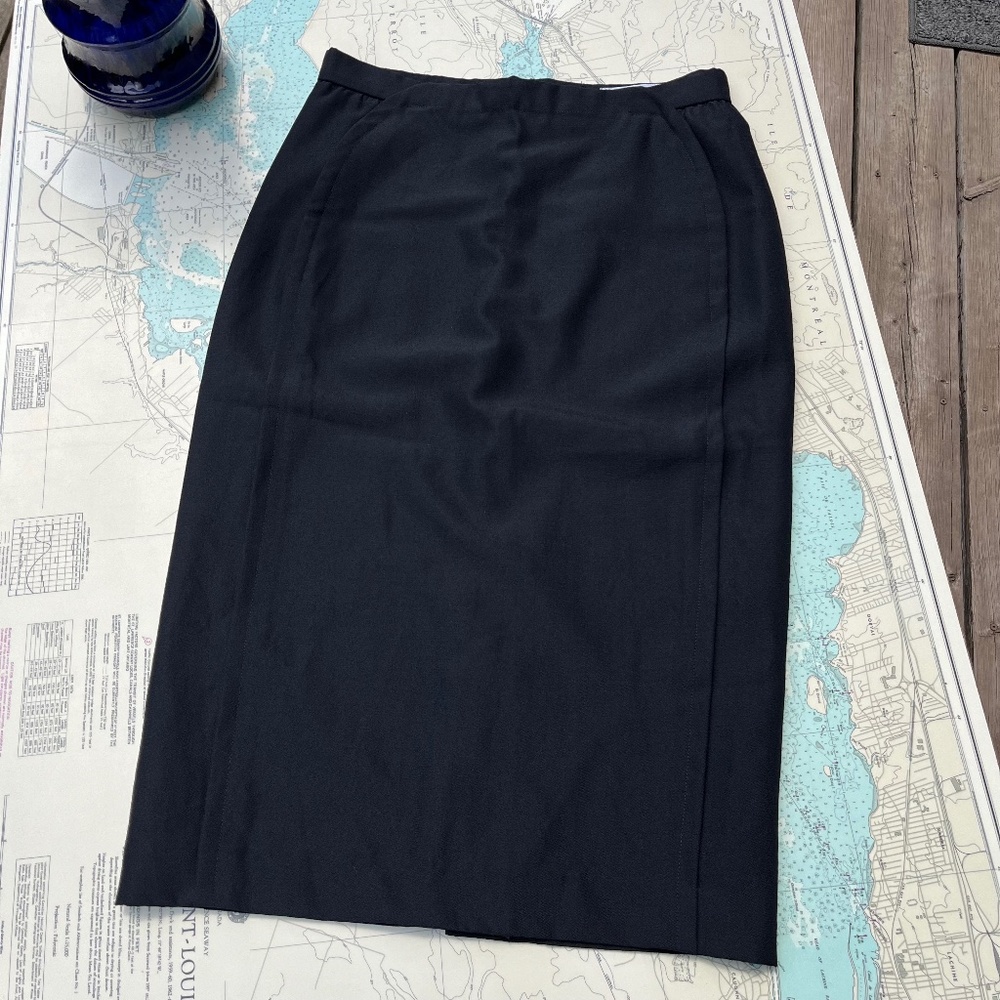 Vintage 90s Christian Aujard Black Pencil Skirt